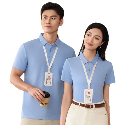 男款夏季冰丝polo衫短袖男式休闲男装高级感商务翻领无缝冰丝上衣