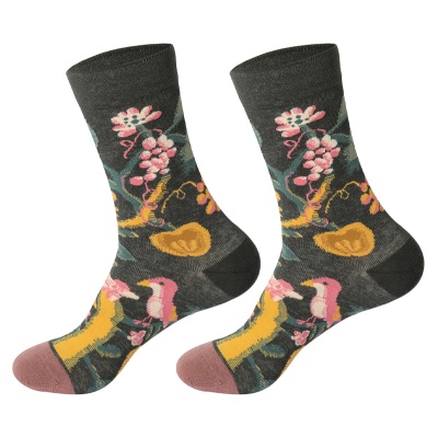 欧美油画袜子男中筒袜潮流时尚休闲棉袜户外滑板长筒袜诸暨女袜