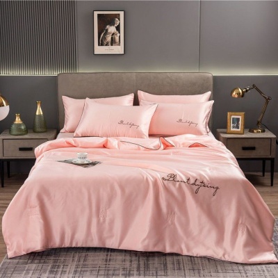 可水洗冰丝夏凉被夏季空调被夏天床上四件套单双人被子床单三件套