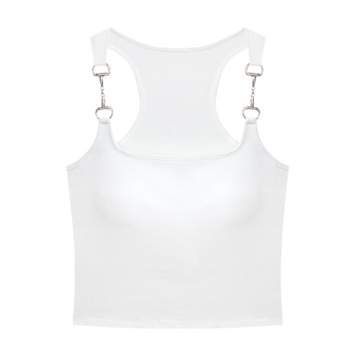 甜辣带胸垫吊带背心女修身显瘦夏季辣妹设计感无袖短款小上衣外穿