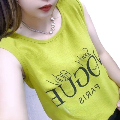 跨境女背心新款无袖背心女外穿性感宽松韩版休闲大码百搭印花字母