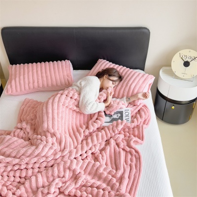 兔绒毛毯纯色夏季季床品加厚保暖牛奶绒毯子法兰绒盖毯午睡沙发毯