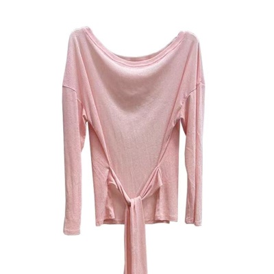 夏季时尚绑带罩衫宽松长袖T恤女小众薄款设计感微透上衣