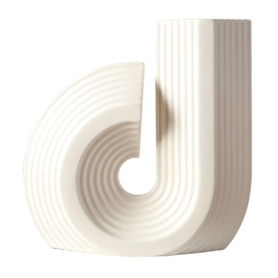 简约几何艺术线条陶瓷花瓶创意生活家居摆件样板房展厅装饰花瓶