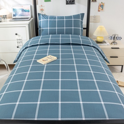 纯棉学生宿舍床三件套养老院单位被褥床单纯棉床上用品六件套批发