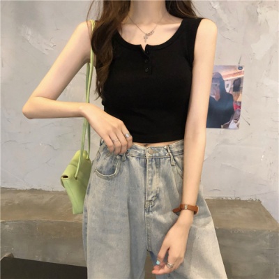 2025年粉色吊带背心女内搭外穿美背夏季甜辣风短款上衣 一件代发