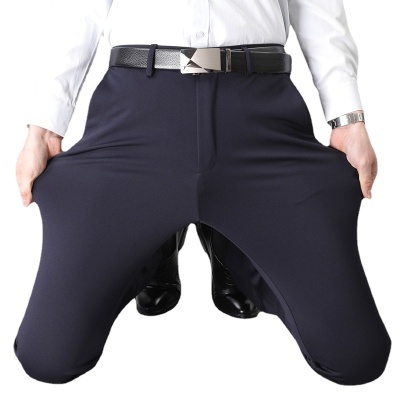 商务休闲裤男士西裤夏薄款弹力厚款男裤中年宽松直筒西装裤男春秋