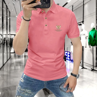 夏季新款男士休闲短袖t恤翻领polo衫潮流男装透气半截袖商务上衣
