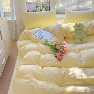 A类母婴级水洗纯棉四件套ins小清新床单被套床笠4件套宿舍三件套