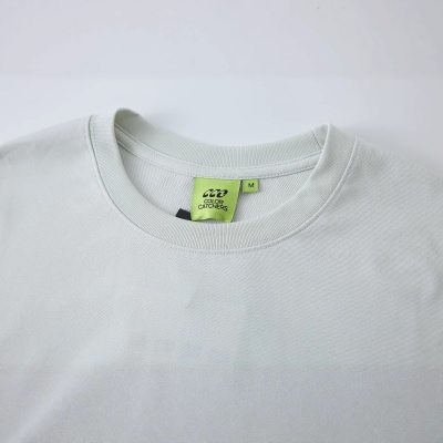 秋季男装定制智能速干棉长袖t恤男宽松印花打底衫休闲灰白上衣