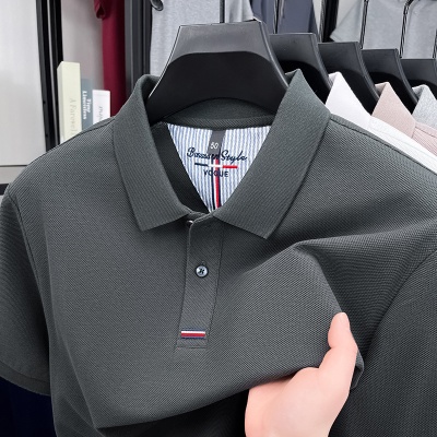 100%纯棉翻领poloT恤跨境休闲男装宽松打底体恤衫上衣男装短袖男t