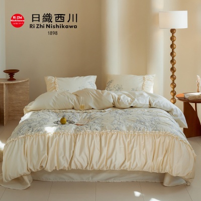 100S高支法式轻奢贡缎长绒棉全棉四件套高档纯棉被套床单床上用品