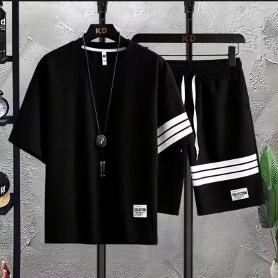 短裤男夏季运动套装男休闲男装时尚潮流搭配一整套帅气短袖男潮牌